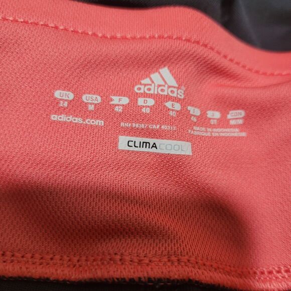 Adidas Womens Capri Cropped Athletic Leggings Gray Pink Waistband - Picture 5 of 6